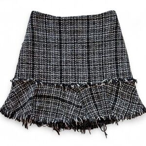 Francesca’s Ayla Chic Black & White Tweed Mini Skirt Fit & Flare S